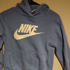 Nike Light Blue Hoodie with White Logo